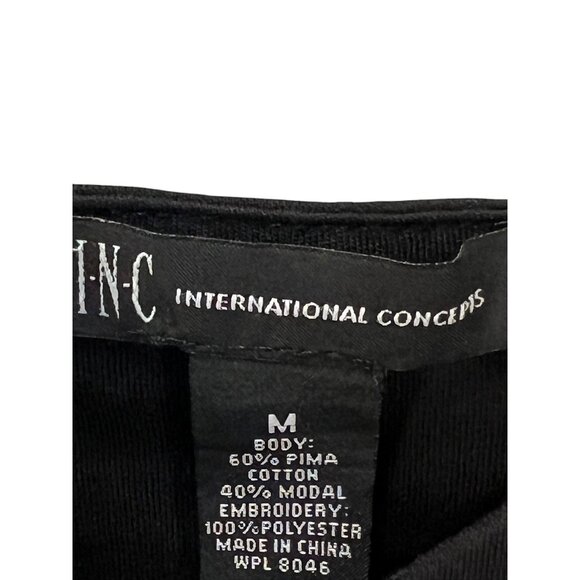 I.N.C Aztec Embroidered Sundress Adjustable Spaghetti Straps M Deep Black Casual - Picture 5 of 8